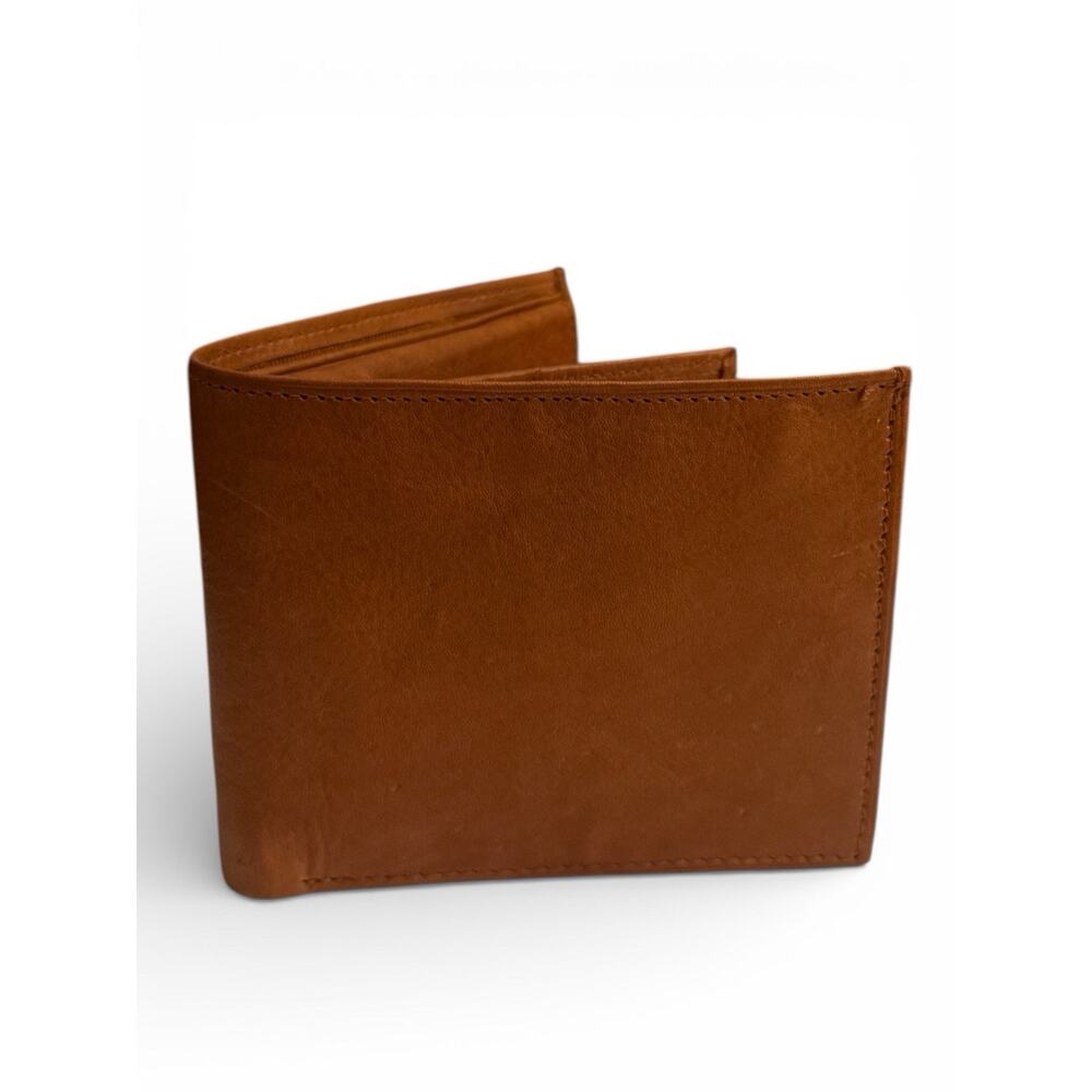 Kane Genuine Leather Mens Wallet Golden Brown Snap Coin Zip Bill Slot Made India